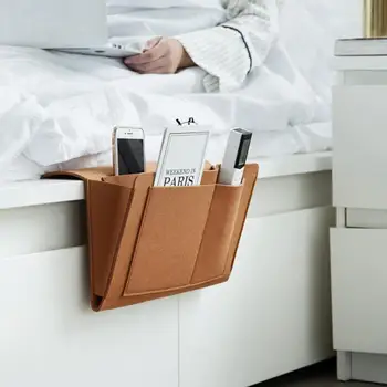 

Felt bedside storage bag bedroom bedside sofa remote control mobile phone tablet multifunctional storage bag hanging artifact
