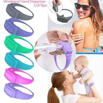

Hand Sanitizer Dispensing Silica gel Wristband Hand Dispenser Wearable Wash Hand Sanitizer Dispenser Pumps with Sanitizer Bottle
