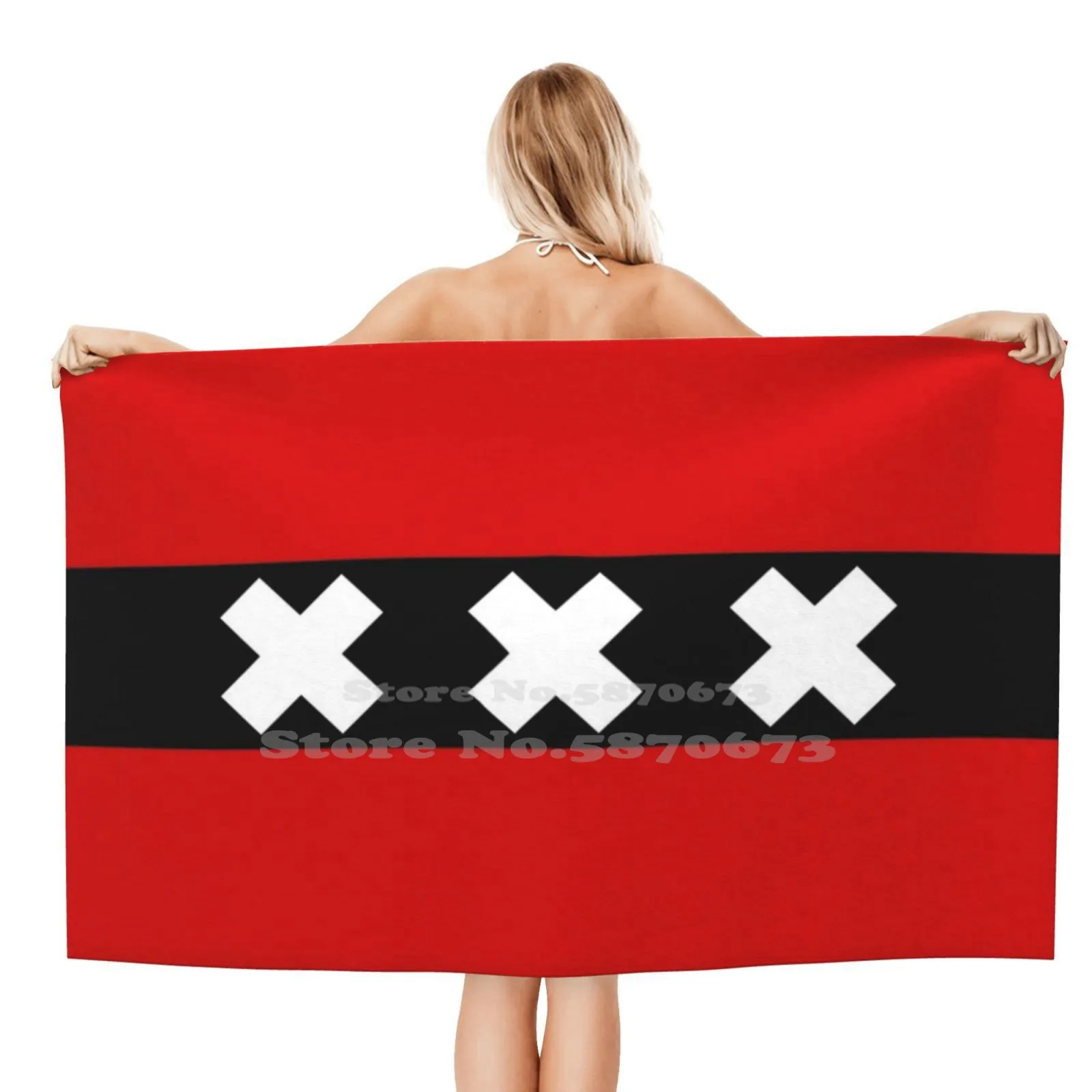 Calcio Voetbal Morbido E Confortevole Asciugamano Da Bagno Outdoor Soccer Ajax Flag Sche Nederland Paesi Bassi Holland Vir Soccer Sports 19 19