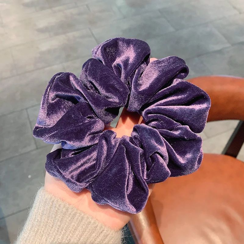 hair clips for thick hair Oversized Velvet Hair Scrunchies for Women Solid Big Scrunchie Hair Rubber Bands Elastic Hair Ties Accessories Ponytail Holder hair band for women Hair Accessories