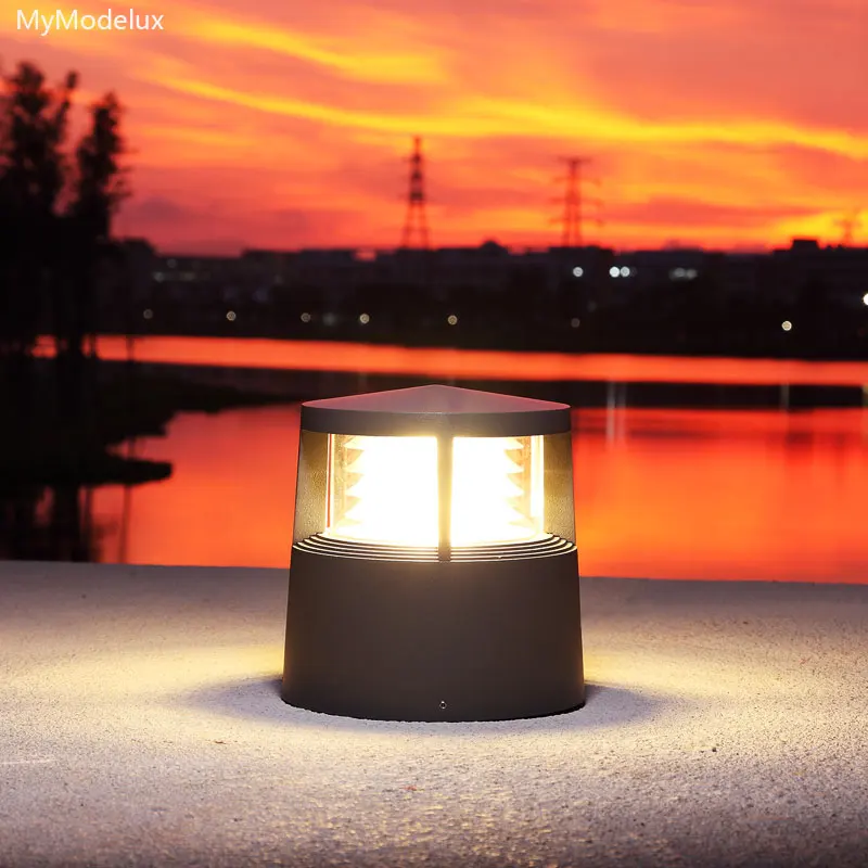 

Latest E27 Waterproof Outdoor Lighting Landscape lights bollard aluminum garden Lawn lamp LED Pillar Light PC diffuser 85-265V