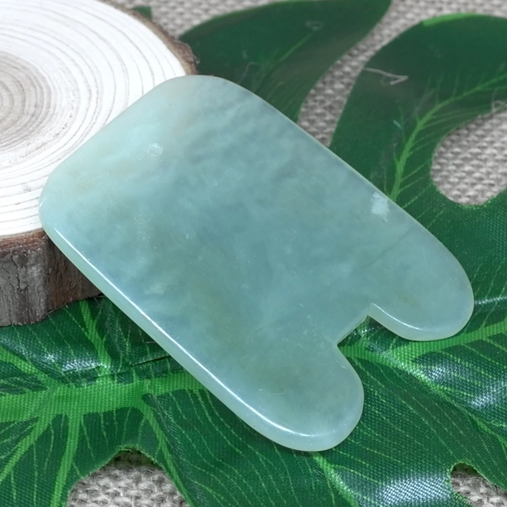 Jade Gua Sha соскабливающий массажер для тела, царапающийся камень Guasha, спа нефритовый скребок для лица, спины, забота о здоровье, против морщин