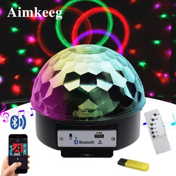 

6 LED Bluetooth MP3 Player Led Disco Light Speaker Magic Ball Laser Party Lights Voice-activated Stage Lights DJ Projection Lamp