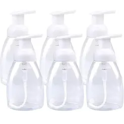Овальные прозрачные пластиковые бутылки с дозатором для мыла с белыми пластиковыми верхними частями 10 унций, 6 упаковок (набор дозаторов