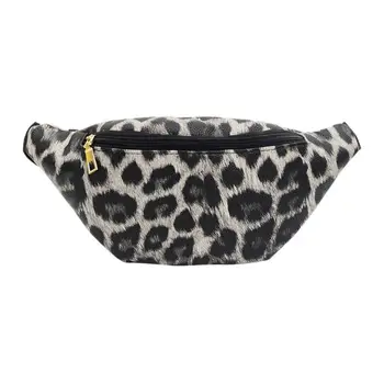 

Fashion Ladies Fanny Waist Packs Women Leopard Print Zipper Phone Pouch PU Leather Chest Shoulder Crossbody Bag