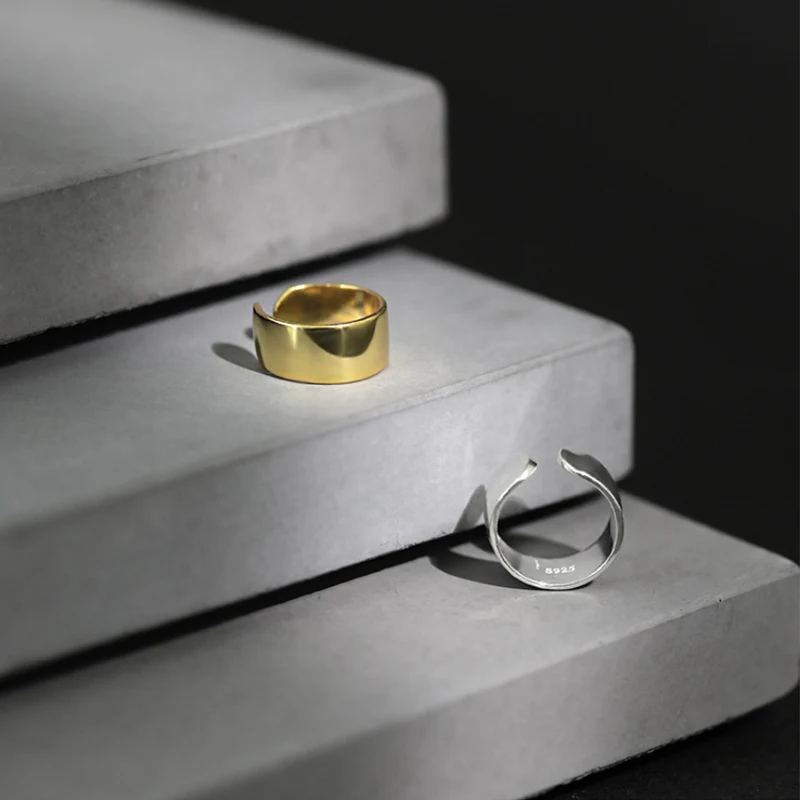 F.I.N.S 1Pc Korean Style Silver 925 Jewelry Ear Clip without Pierced Geometry Simple Ear Cuff 925 Sterling Silver Buckle ear clip earrings clip earrings ear clip ear accessories