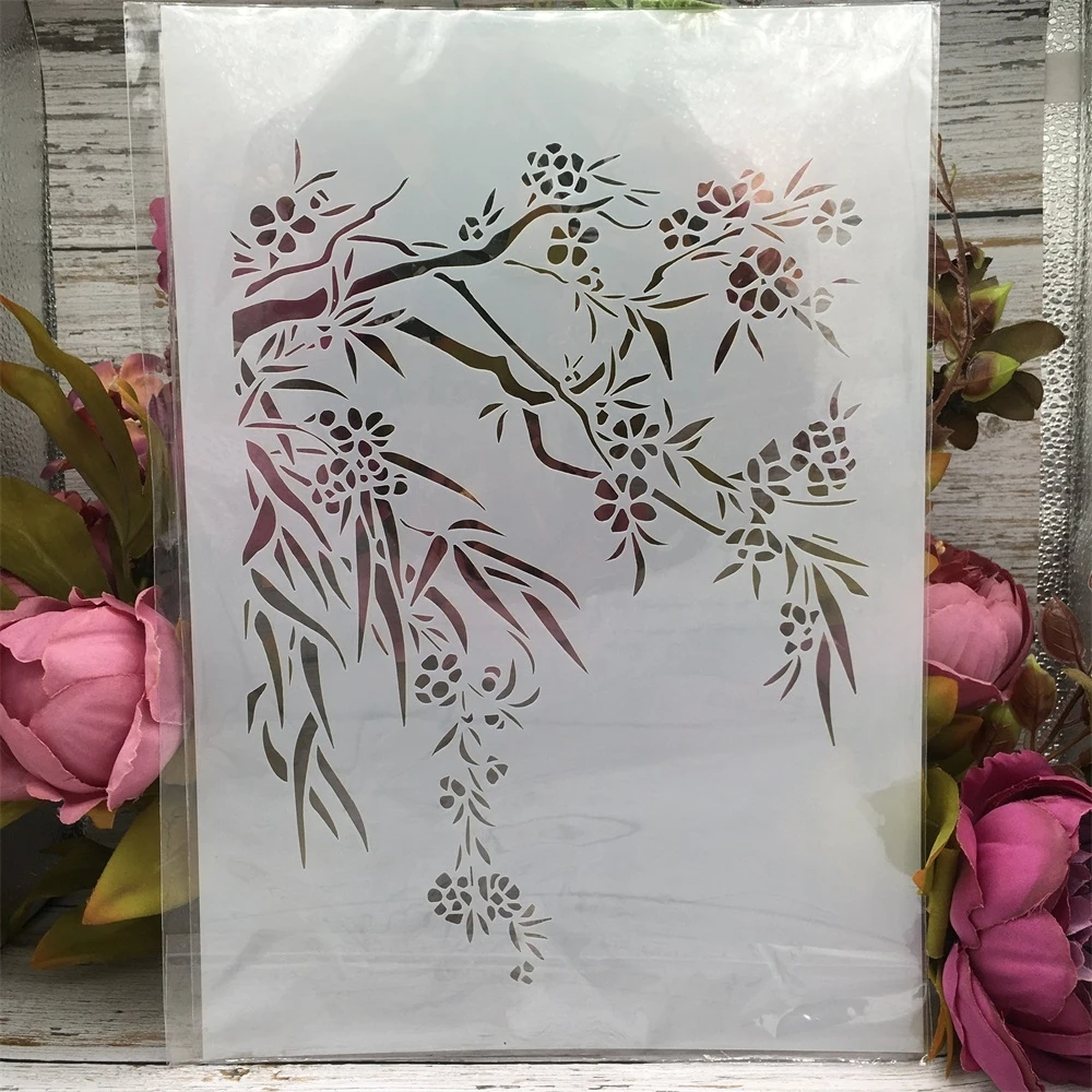 

A4 29cm Plum Tree Branches DIY Layering Stencils Wall Painting Scrapbook Coloring Embossing Album Decorative Template