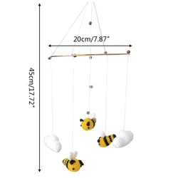 Hochet en laine pour bébé T5EC, mobile, jouet, clochette, pendentif, carillon, vent, nuage d'abeille, style nordique, décoration pour chambre d'enfant, cadeaux 