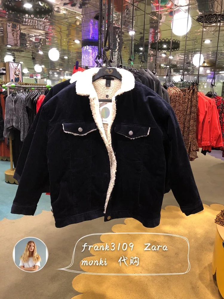 

Half Off [Monki] 10-percent Discount Domestic Delegated Purchase 18 Years October Corduroy Fur Collar Lambs Wool Coat 0620840