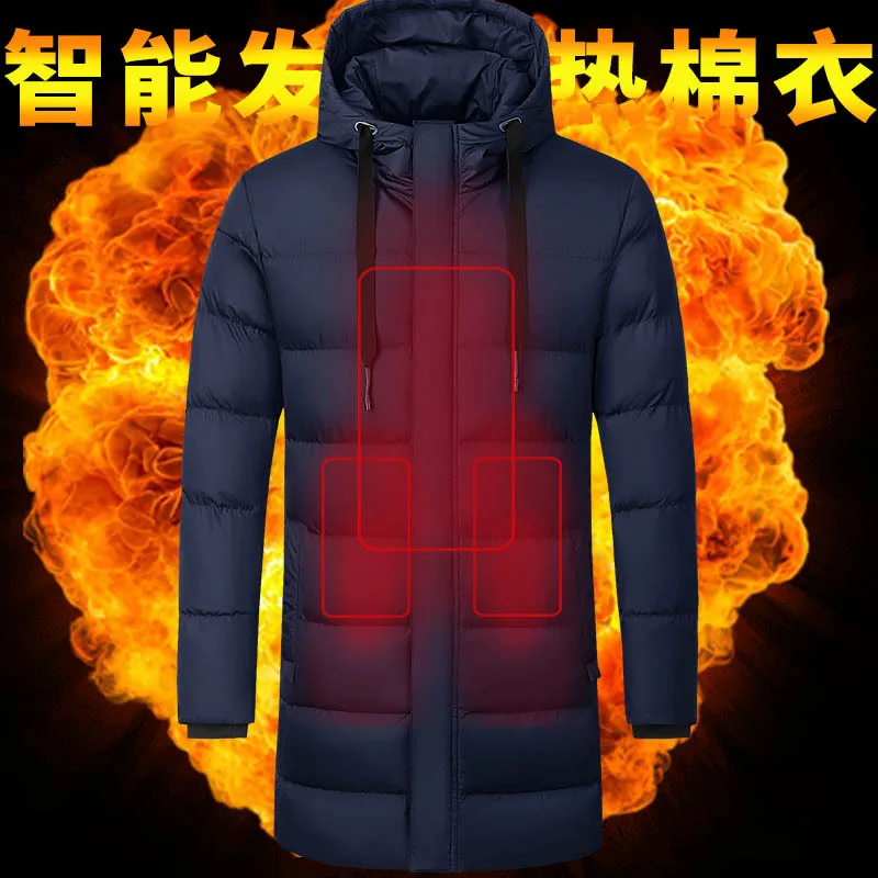 Cotton USB Heated Jacket Men Women Plus Size Waterproof Jacket Men Down Cotton Hiking Coat Warm Rain Jacket Manteau de camping