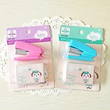 Милый мини степлер офисные школьные принадлежности Канцтовары Руководство степлер для учащихся скобы металл пластик бумага