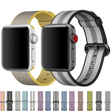 Ремешок для наручных часов Apple Watch серии 3/2/1 38 мм 42 мм мягкий нейлон дышащий сменный ремешок Спортивные петли для наручных часов iwatch серии 4 5 40 мм 44 мм