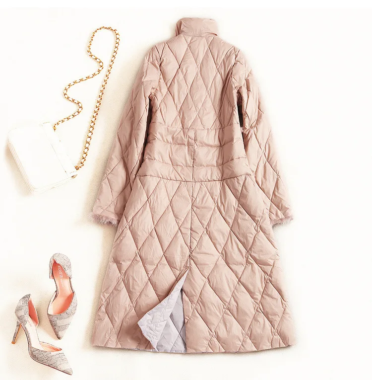 

Women's Winter 90% Duck Down Jacket 2020 European Fashion Ultra Light Down Jacket Lady Elegant Long Parka Mujer LX2443