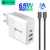 65 Вт TYPE-C USB-C Адаптер Питания,1 порт PD65W QC3.0 Зарядное Устройство Для Ноутбуков USB-C MacBook Pro/Air iPad Pro,2 порта USB для Samsung iPhone