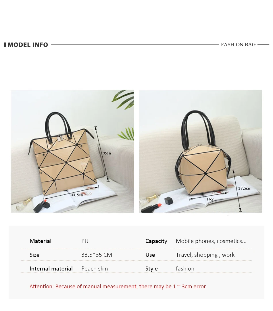 LOVEVOOK women handbags luxury shoulder bags designer foldable Totes with top-handle female large capacity geometric bags