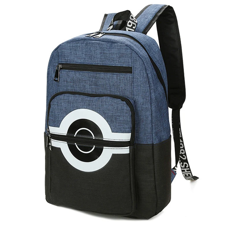 

Pokemon Backpacks Children Anime Pikachu Canvas Schoolbag Poke Ball Shoulder Bags Boys Girls BookBags Rucksack Mochila BP0173