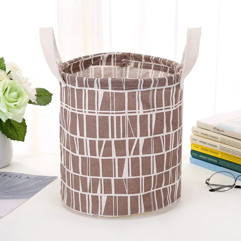 Foldable Cotton Storage Basket Desktop Waterproof Storage Organizer Bag Basket for clothes for Home storage of toys summer Apr12 (1)