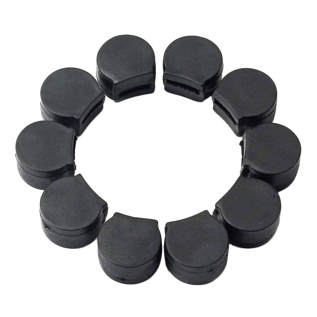 10 Pieces Black Rubber Finger Cover Thumb Rest Cushion Woodwind Accessory
