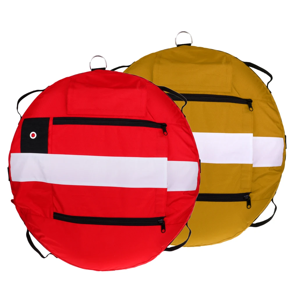 

2Pcs Freediving Training Buoy, Freediver Scuba Diver Inflatable Safety Float with Over Pressure Relief Valve, Oral Inflator