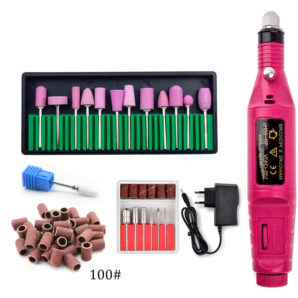 20000RPM Pedicure Polishing Nail Drill Mancure Machine Electric Manicure Set Nail File Nail Art UV Gel Polishing Tool - Цвет: set 7