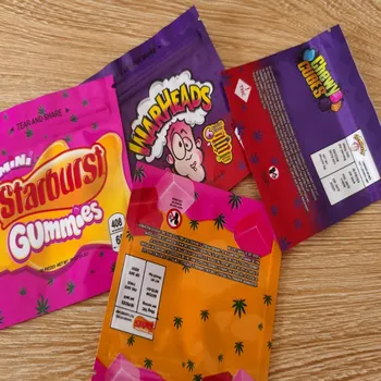 

Empty Medicated Warheads Airheads Xtremes Starburst Sour Skittles Gummies Medicated Candy Bags Packaging