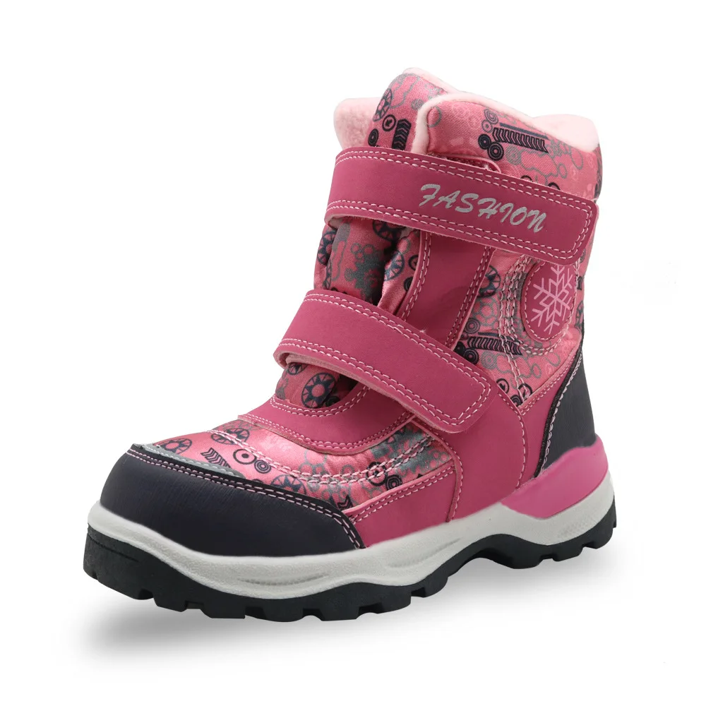 

Dollplus New Style Children Boots Hook & Loop 2019 Winter Shoes Round Toe Girls Ankle Snow Boots Comfortable Fashion