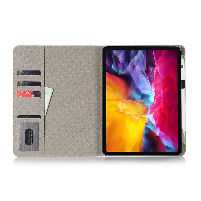 Чехол для планшета iPad Pro 12 9 дюйма 2020 4 й из искусственной кожи с подставкой умный