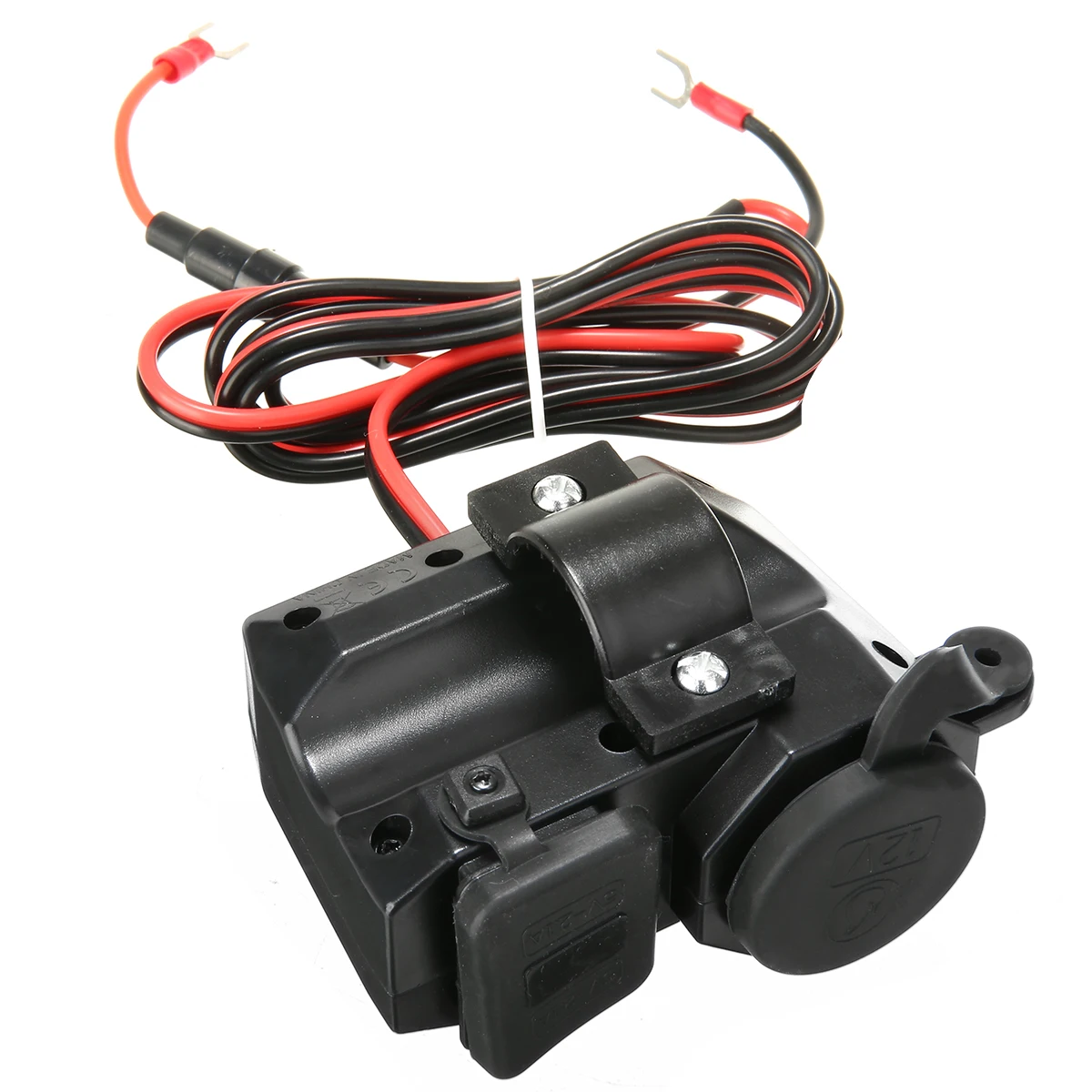 Universal Motorcycle Dual USB 2.1A + 2.1A Power Socket Charger +LED Voltage Voltmeter +Switch Waterproof For GPS Phone Charging