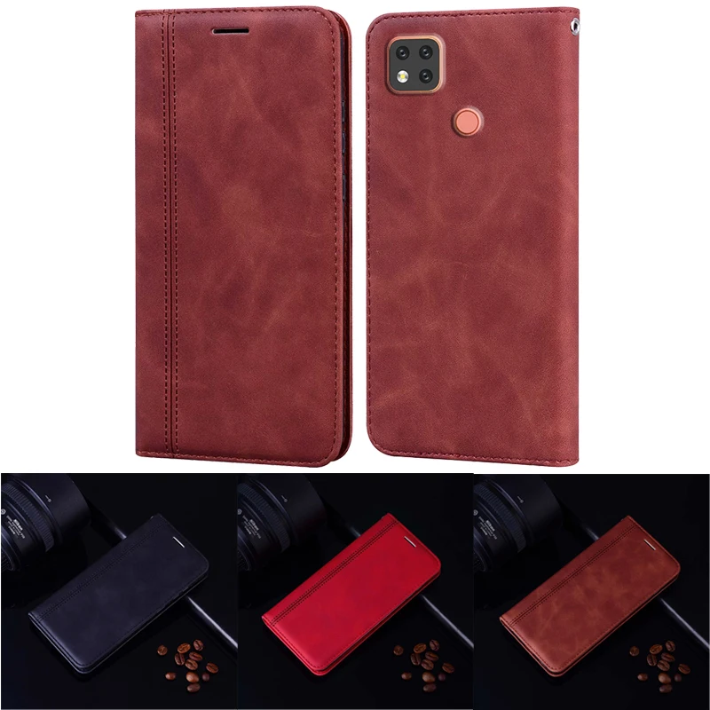Чехол для Xiaomi Redmi 9C 9 Индия NFC чехол с откидной крышкой из искусственной кожи
