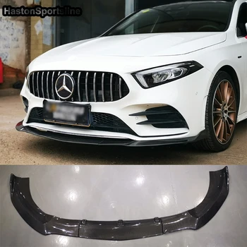 

For Mercedes Benz A Class W177 Standard Bumper Carbon Fiber front lip spoiler front chin 2018 2019 3PCS