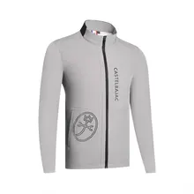 Куртка для гольфа мужская зимняя одежда для гольфа с бархатом с длинным рукавом рубашка для гольфа Повседневная дизайнерская однотонная теплая куртка для гольфа