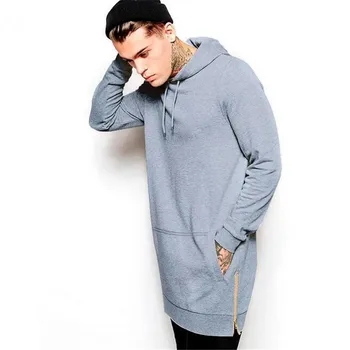 

2020 Men's Hoodie Solid Long-sleeved Plus Velvet Waiting Side with Zipper Cotton Sports Hoodie Casual Loose Winter New Clothing