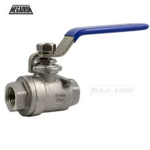 MEGAIRON 3/" NPT Женский 304 из нержавеющей стали полный порт шаровой клапан виниловая ручка санитарный 2 шт для воды масло Газ Макс 1000 psi