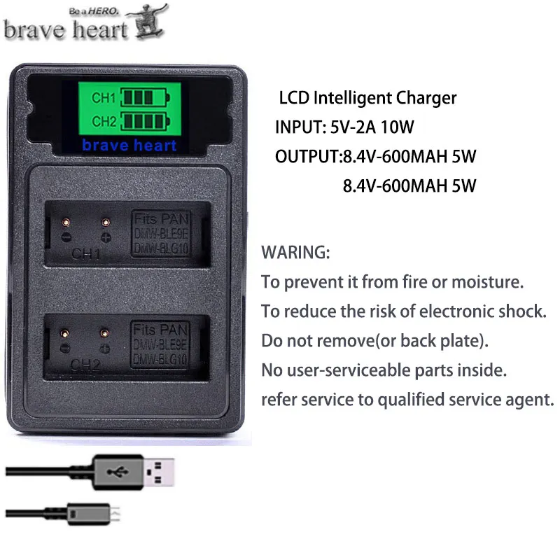 DMW-BLG10 dmw blg10 Аккумулятор для камеры+ lcd USB двойное зарядное устройство для Panasonic Lumix DMC-GF6 GX7GX80GX85 GX7 Mark II, DMC-LX100 D-Lux