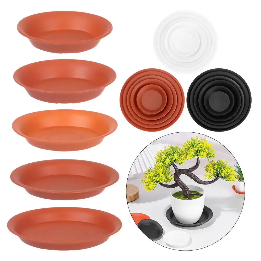 Set of 3 Round Heavy-Duty Plant Saucer Drip Trays for Indoor and Outdoor Use