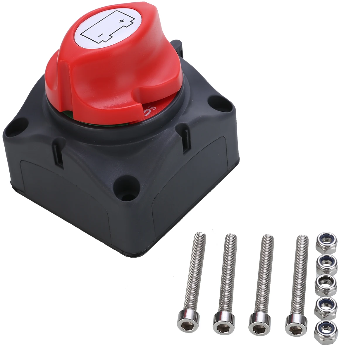 1pc Durable 600A Car Battery Isolator Main Switch Emergency Stop Pole Separator Switch for RV Boat Winch Power Cables 68*68*74mm