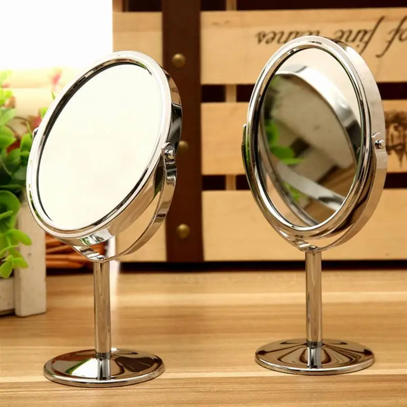 Зеркала для макияжа, Двухстороннее увеличительное зеркало для макияжа, круглый поворотный стол, подставка, женская косметика