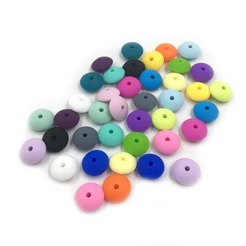 

DHL 2000pcs Baby Pearl Silicone Beads Lentil 12mm Bpa Free Silicone Diy Teether Teething Necklace Jewelry Bead Baby Care