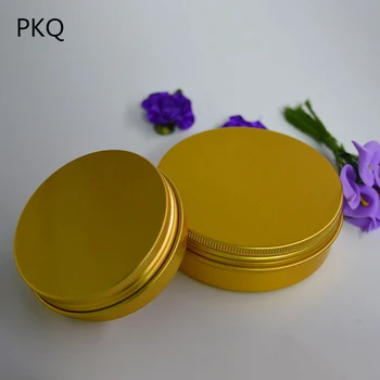 

30Pcs High Quality Aluminum Jars 60g/100g Gold Metal Can Empty Cosmetic Containers Small Parts Packaging Box