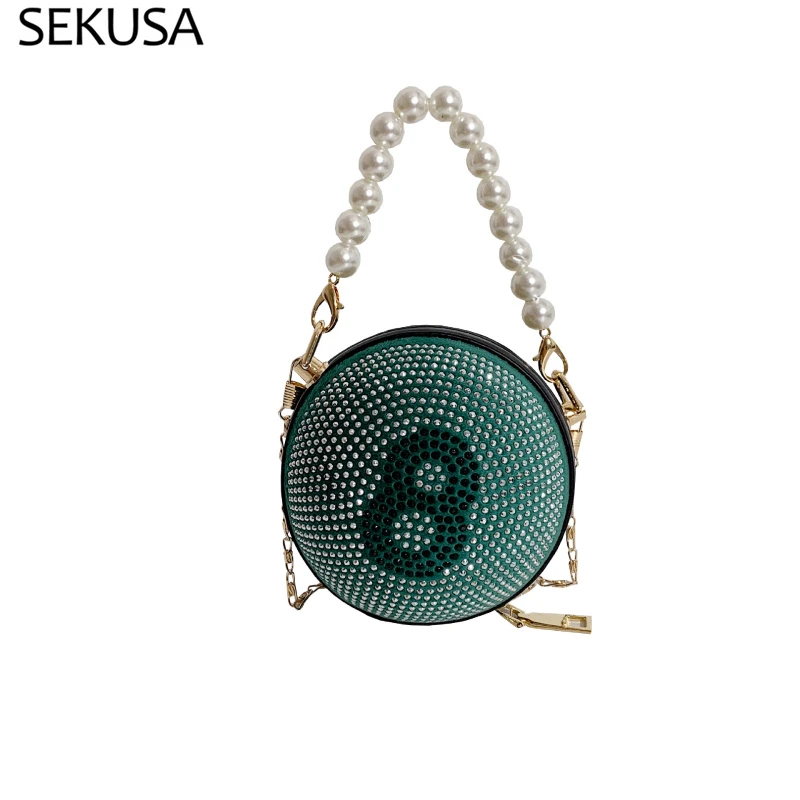 Diamantes de imitación ocho noche de fiesta bolsos perla mango bolso de mano de día cremallera y cuentas bolsos de hombro | - AliExpress