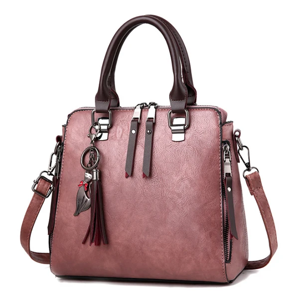 HJPHOEBAG винтажные женские Сумки из искусственной кожи, женские сумки-мессенджеры TotesTassel, дизайнерская сумка через плечо, ручные сумки YC313 - Цвет: Deep-pink