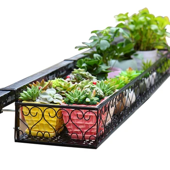 

Balcony Flower Rack Hanging Iron Flower Rack Household Guardrail Flower Pot Hanging Rack Multi-meat Balustrade Flower Rack Indoo