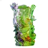 Luxury 3D Glass Vase Vivid Fish Lotus Flower Table Living Room Decor Home Garden Crystal Crafts Signify Fortune Richer Surplus 4