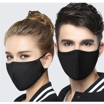 

Washable Cotton Black Mask mouth face Mask Anti PM2.5 dust Mouth Mask Activated Carbon Filter korean Mask Fabric Face Mask