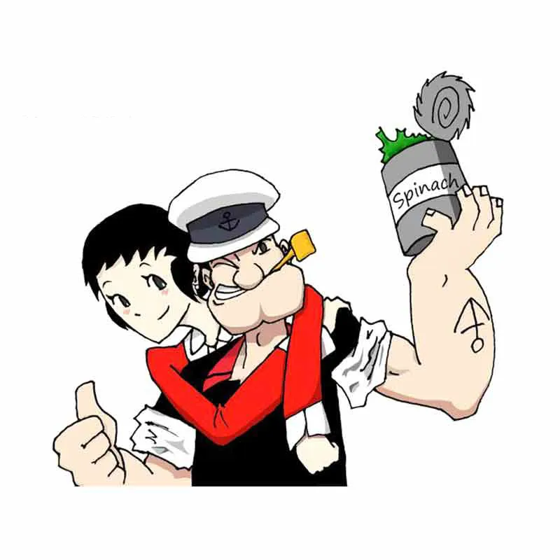 13 см x 11 8 для Popeye и оливковое &quotМорячок&quot наклейки виниловые окна бампер