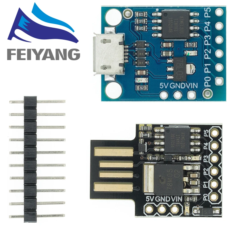 Плата разработки Digispark Kickstarter Micro плата ATTINY85 для Arduino IIC I2C USB 10 шт. синяя черная TINY85 |