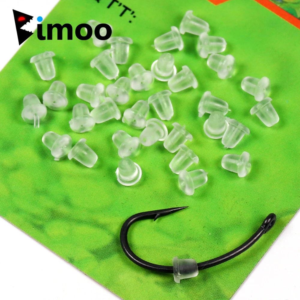 Bimoo 50 Pz/Pacco Clear Soft Carp Fishing Hook Stoper On Ganci Scorrevoli Supporto Terminale Tackle Gomma Pop Up Set Up Rig Shank Bead