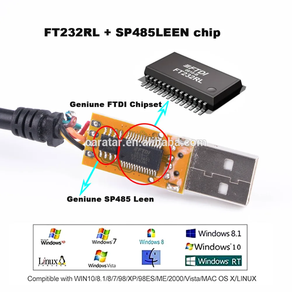 adaptador cabo com chip ftdi com driver