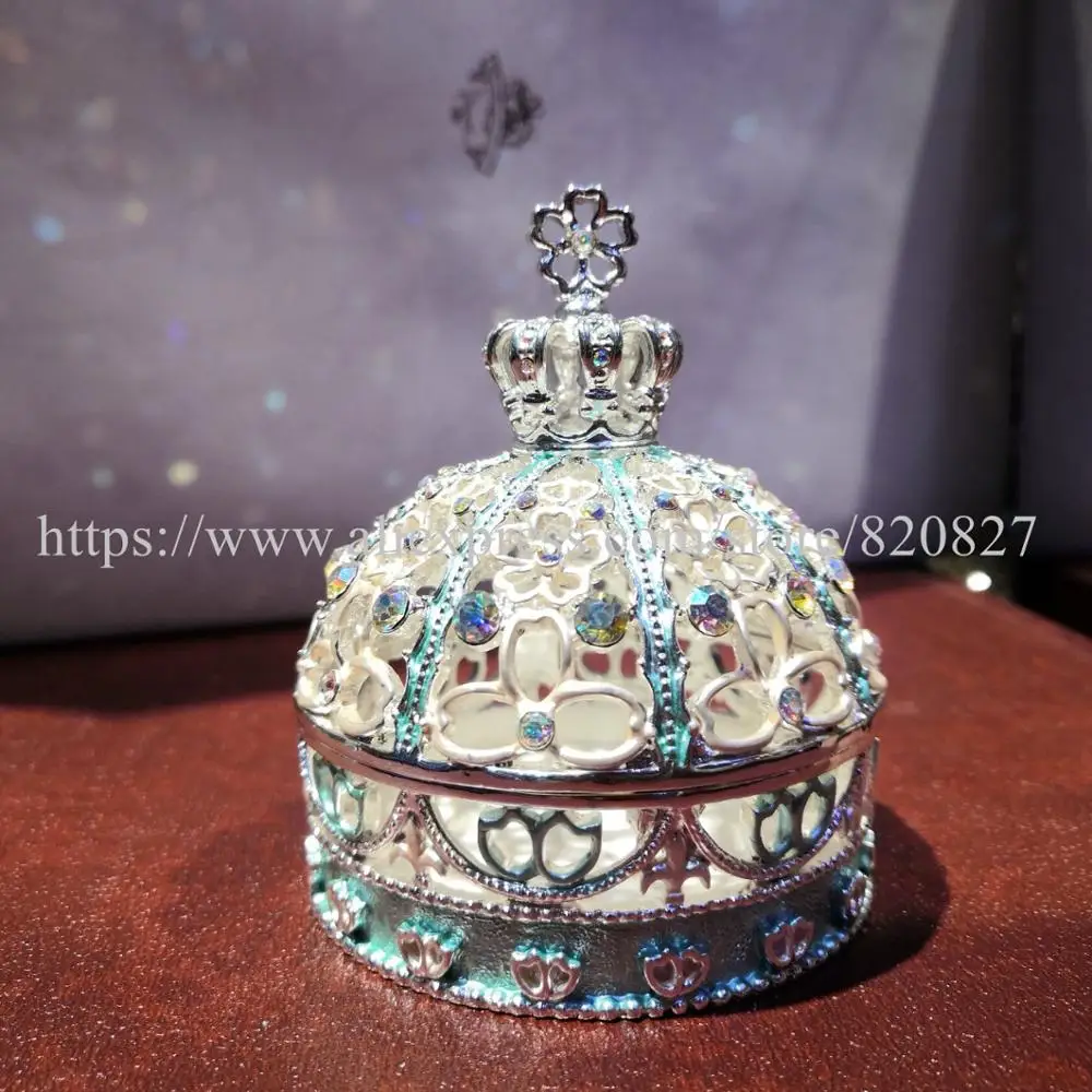 New Floral Crown Shape Metal Jewelry Trinket Box Ring Jewerly Box