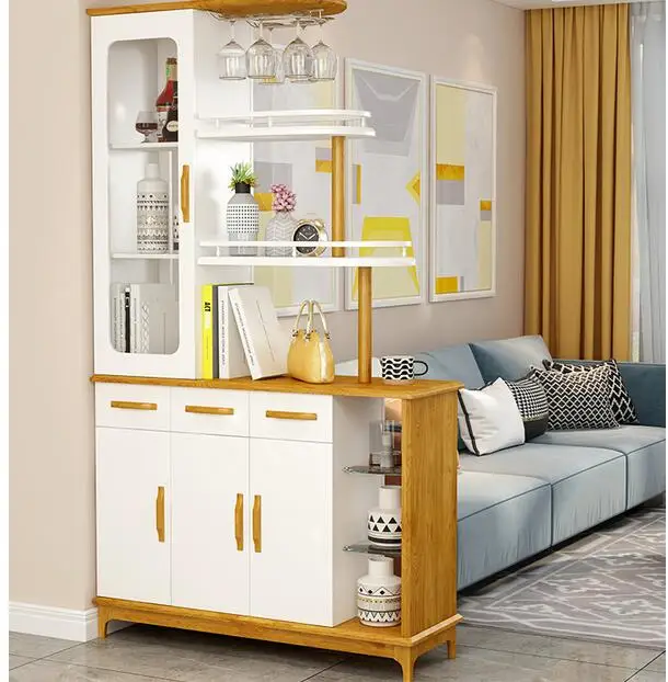 Nordic porch cabinet wine cabinet partition shoe integrated simple modern hall double-sided solid wood